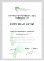 Certyfikat Odpowiedzialnego Przedsiębiorcy dla HURTAPU